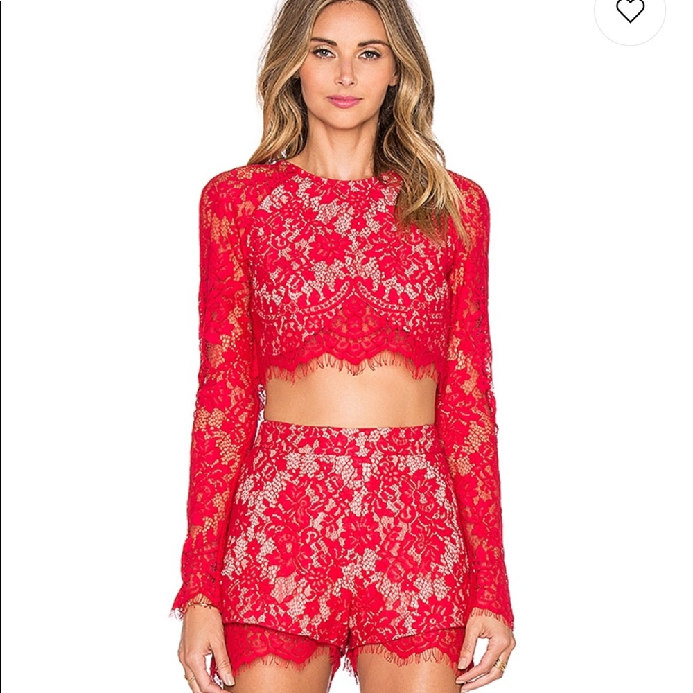 Piazza Crop Top &Bottoms, THE JETSET DIARIES, Ruby